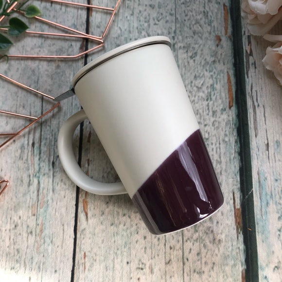 Davids tea perfect mug purple two tone lid infuser